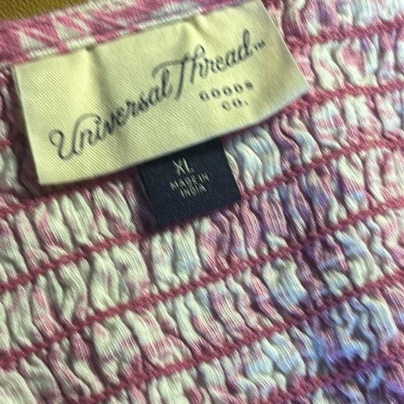 Universal Thread Pink and White Smocked Floral Mini Dress Size XL - Picture 8 of 11